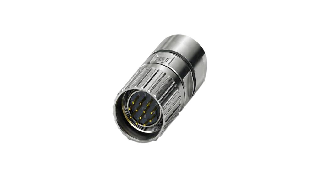 Connecteur cylindrique, M23, Fiche, Droit, Pôles - 12, A sertir, Montage sur câble